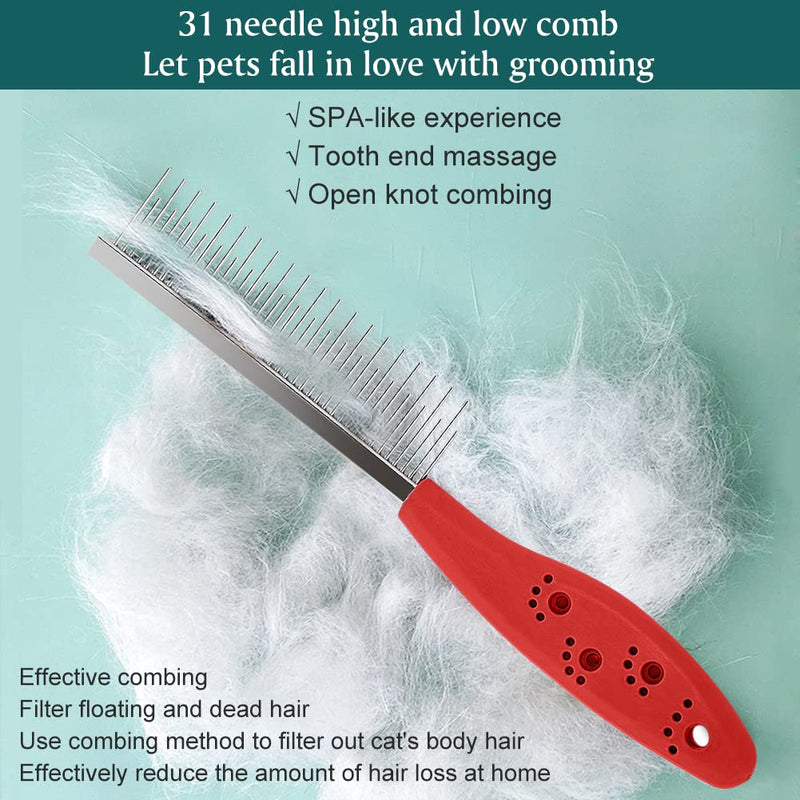Cat fur comb, dog detangling comb, cat comb, combination comb for dogs, undercoat comb 31 teeth, large tool for tangles, knotted or dead hair removal 1PC - PawsPlanet Australia