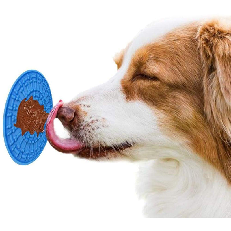 Amasawa Dog Licking Pad,Silicone Slow Feeder Lick Mat,Dog Bath Lick Mat with Suction Slow Feeder,Used for Bath Cosmetic Training (Blue) - PawsPlanet Australia