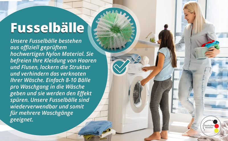 DreamX® 8 lint balls for the washing machine - pet hair remover washing machine, lint catcher, laundry ball removes hair - lint balls - pet hair catcher, dog hair washing machine, dust catcher - PawsPlanet Australia