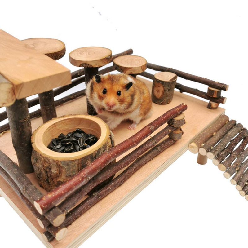 POPETPOP Hamster Wooden Food Bowl for Hedgehog Guinea- Pig Gerbil Squirrel Reptiles Chinchilla Ceramic Feeding Dish (Random Color) - PawsPlanet Australia