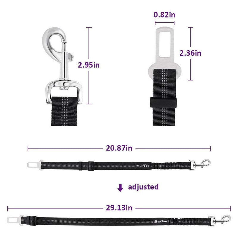 SlowTon Dog Car Harness Plus Connector Strap, Multifunction Adjustable Vest Harness Double Breathable Mesh Fabric with Car Vehicle Safety Seat Belt Small Purple - PawsPlanet Australia