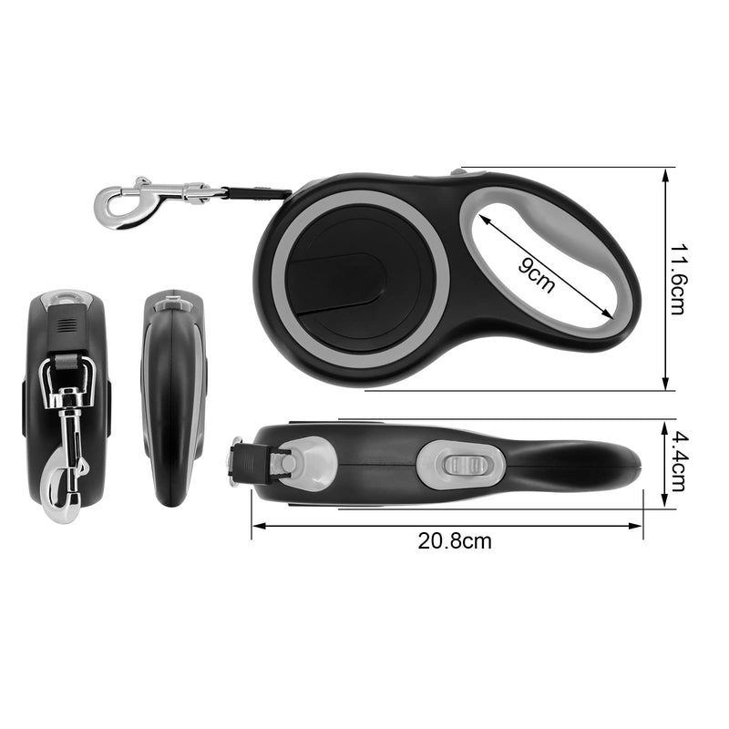 MoYouno 8M Long Retractable Dog Lead, Extendable Dog Lead, 8m, High-End Pet Lead Automatic Extendable Dog Training Lead up to 50kg for Small, Medium and Large Dogs (Grey) Purple - PawsPlanet Australia