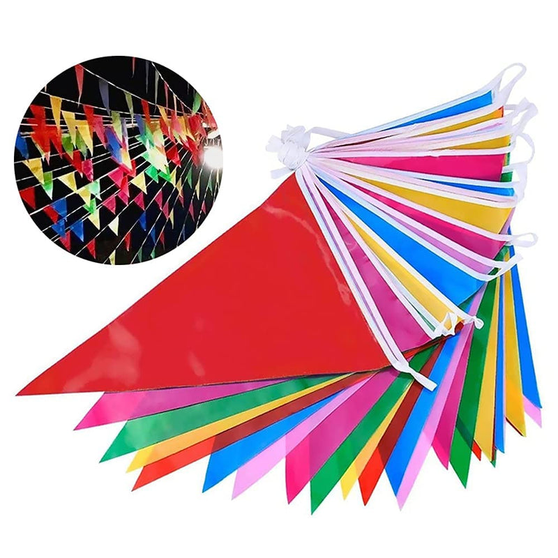 Lnoicy 262 Feet Pennant Banner - 150 Multicolor Bunting Flags - Birthday Party Grand Opening Christmas Decorations - PawsPlanet Australia