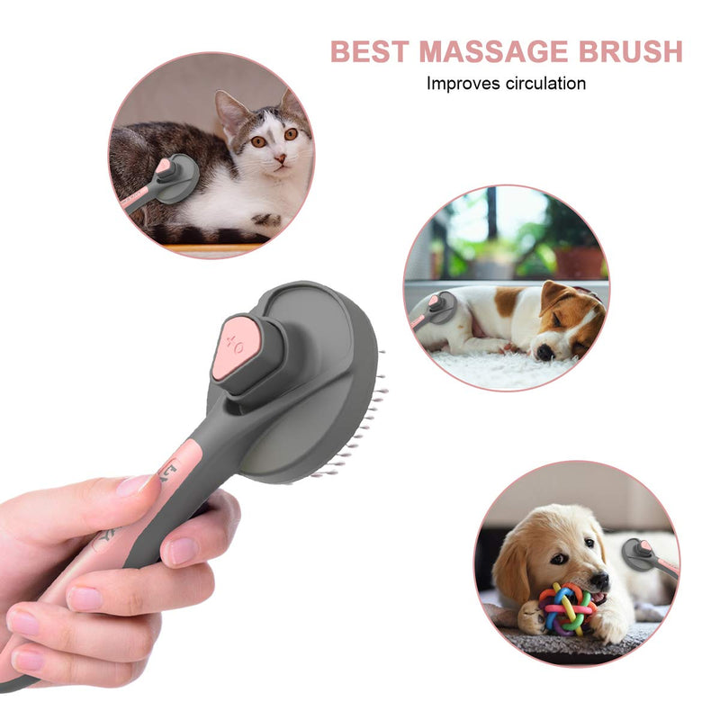 LATTCURE cat brush dog brush self-cleaning slicker brush removes undercoat short to long hair suitable gentle cat brush slicker brush short hair to long hair de-matting brush - PawsPlanet Australia