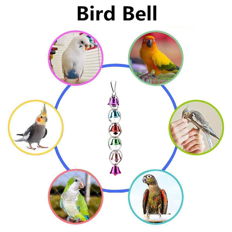 N\A 2 Pcs Bird Bells Colorful Decorative Toys Hanging Swing Bells for Parrots and Birds - PawsPlanet Australia
