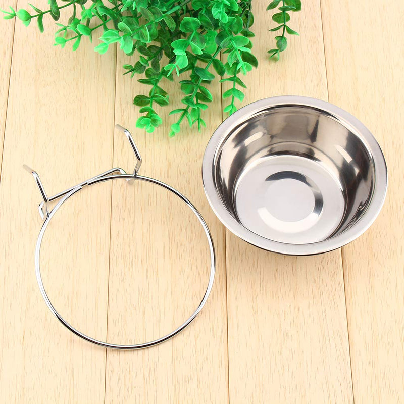 Stainless Steel Hanging Pet Bowls for Dogs Cats Puppies Food and Water Bowls Feeder Dish with Hook for Kennel Crate Cage - PawsPlanet Australia