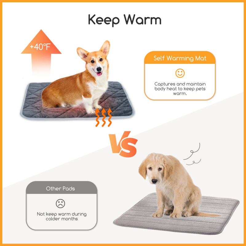 Nobleza Self-heating blanket for cats and dogs, pet heat mat, washable puppy thermal blanket, self-heating winter heat dog mat, dog non-slip heat blanket, size M 60 x 45 cm, L 60 x W 45 x H 1 cm - PawsPlanet Australia