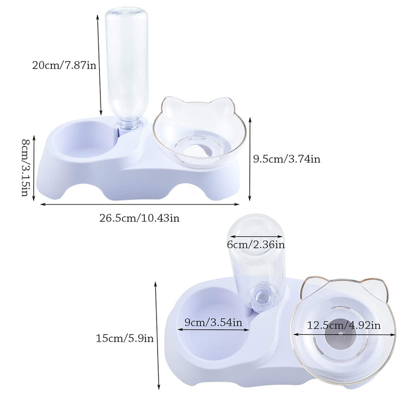 Furpaw 2 in 1 Automatic Cat Water Dispenser and Food Bowl Set, Raised Puppy Cat Feeding Bowls Tilted Cat Bowls with Stand, Food Bowls for Small Dogs Kitten - PawsPlanet Australia