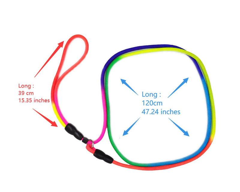 SCSpecial Dog Training Leash 4 Feet Rope Dog Leash Dog Slip Lead Dog Training Lead - Rainbow Color - PawsPlanet Australia