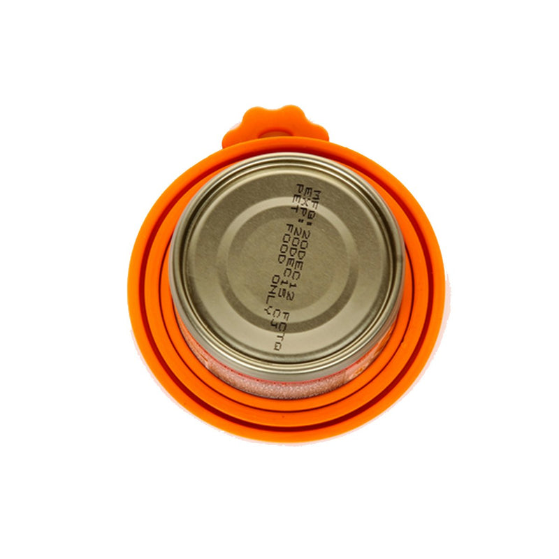 SHOWHAS Pet Feeding Can Tin Food Kit Silicone Pet Food Can Lid Covers One Size Fits All Standard Size Dog and Cat Can Tops (Orange) Orange - PawsPlanet Australia