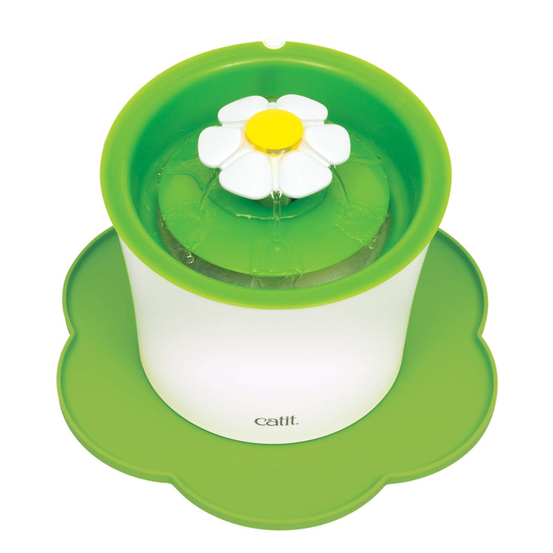 Genuine Catit Fountain Filters for 3 Litre Flower Fountain, Fresh and Clear Fountains Only, Pack of 5 & Flower Placemat, Medium, Green - PawsPlanet Australia
