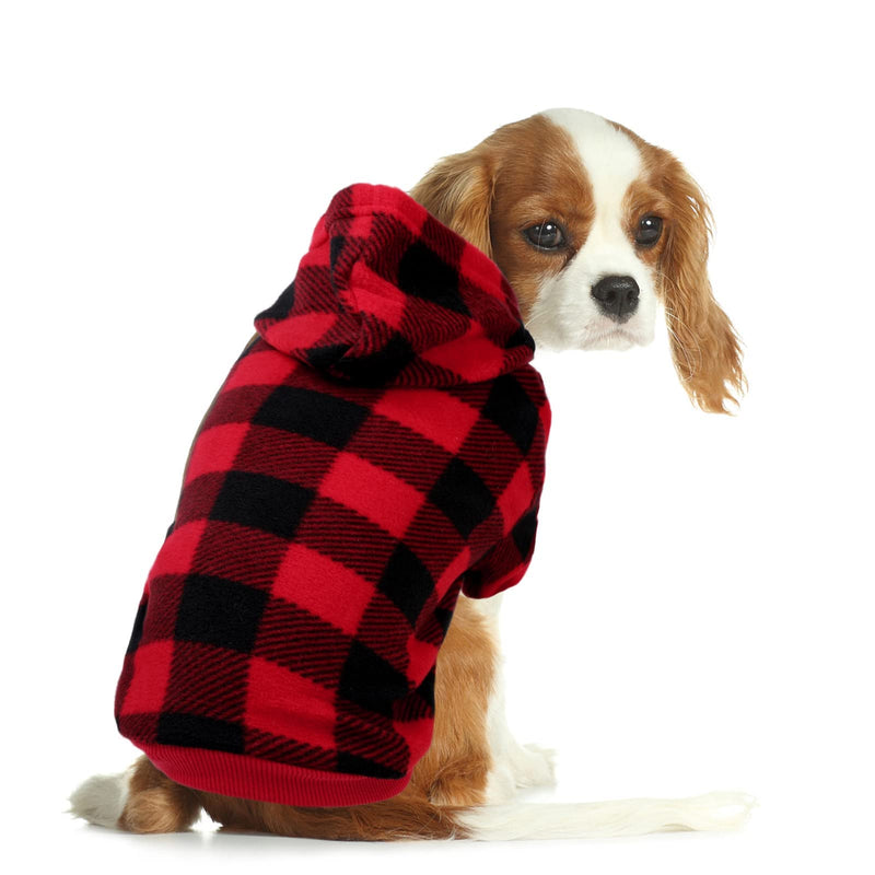 ASENKU Dog Hoodie,Plaid Pet Hooded British Style Sweater with Hat Puppy Pullover Sweater Shirt for Small Medium Puppies Dogs Red - PawsPlanet Australia