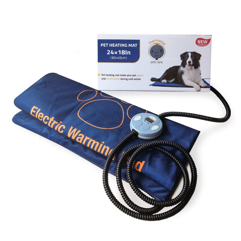 [Australia] - Namsan Pet Heating Pad Dog Electric Heated Blanket with Anti-Biting Thermostat Cord Veterinarian Recommended Cat Safety Mat 23.6" x 17.7" 