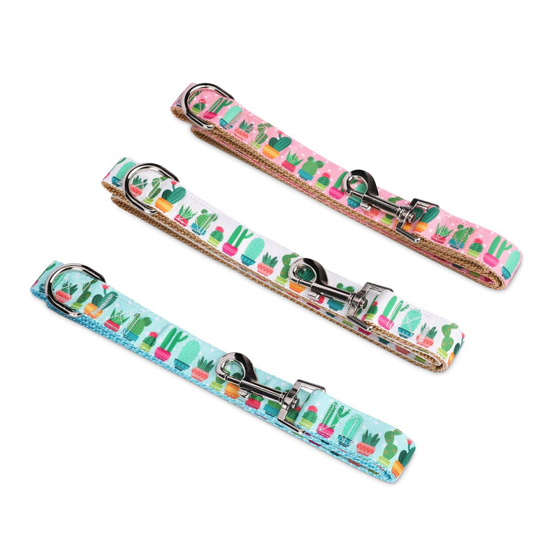 waaag Pet Supplies, (Cactus and Succulents) Cat Collar, Dog Collar, Small Dog Collar, Medium Dog Collar, Large Dog Collar (Pink Cactus Lead, M) Pink Cactus Lead - PawsPlanet Australia