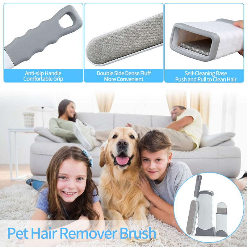 Pet Hair Remover, AIIYME Cat Dog Hair Remover Hair Remover Brush for Furniture Clothing, Reusable Double-Sided Hair Remover Lint Roller Animal Hair Removal Tool Pet Fur Remover with Self-Cleaning Base - PawsPlanet Australia