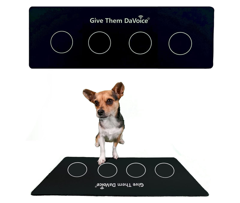 DaVoice Dog Button Mat (4 Button Placements) for Dog Communication Buttons, Dog Buttons for Communication Board, Dog Speaking Word Training Talking Button Pad (Buttons and Attachments Not Included) - PawsPlanet Australia