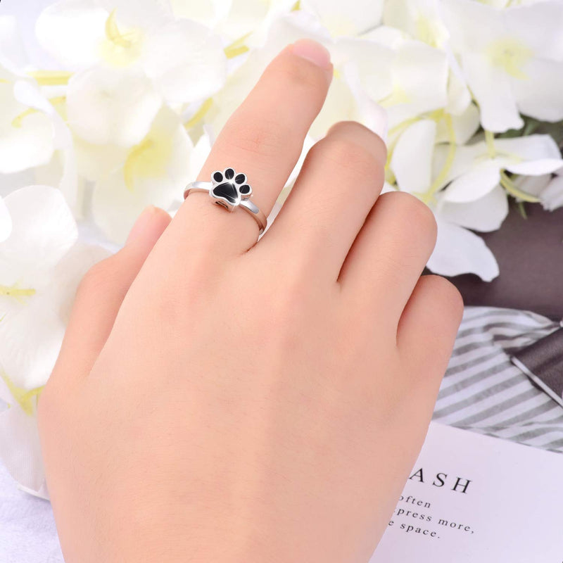 FREECO Sterling Silver Forever in My Heart Cremation Urn Ring Hold Loved Pets Dog Ashes for Women Finger Ring Memorial Jewelry 8 - PawsPlanet Australia