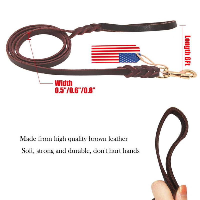 Premier 6ft Leather Dog Training Leash. Made from High Quality Leather and is a Great Option for Hunting Dogs or General Obedience in the Backyard. - PawsPlanet Australia