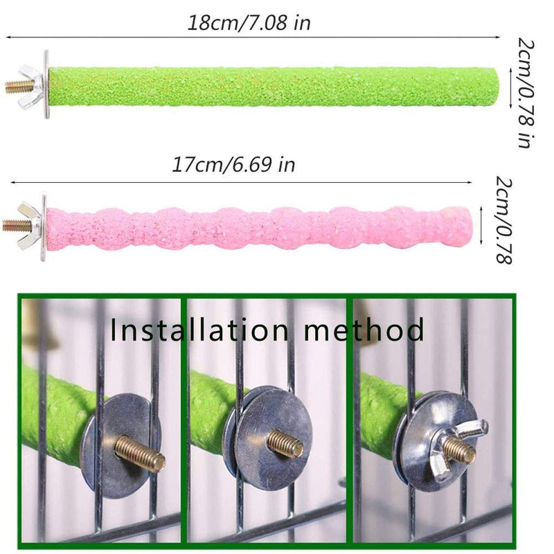 EIKLNN 4 Pieces Budgie Perches for Cage, Cockatiel Perch Stand, Parrot Perches, Bird Grinding Paw Toys, for Budgie Lovebirds Conures Small Birds Cockatiels Parakeets Parrots - PawsPlanet Australia