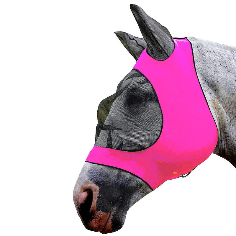 Gaosheng Horse Fly Mask, Fly Mask with Ears, Extra Comfort Lycra Grip Soft Mesh Horse Fly Mask with Ears (rose Red) rose Red - PawsPlanet Australia