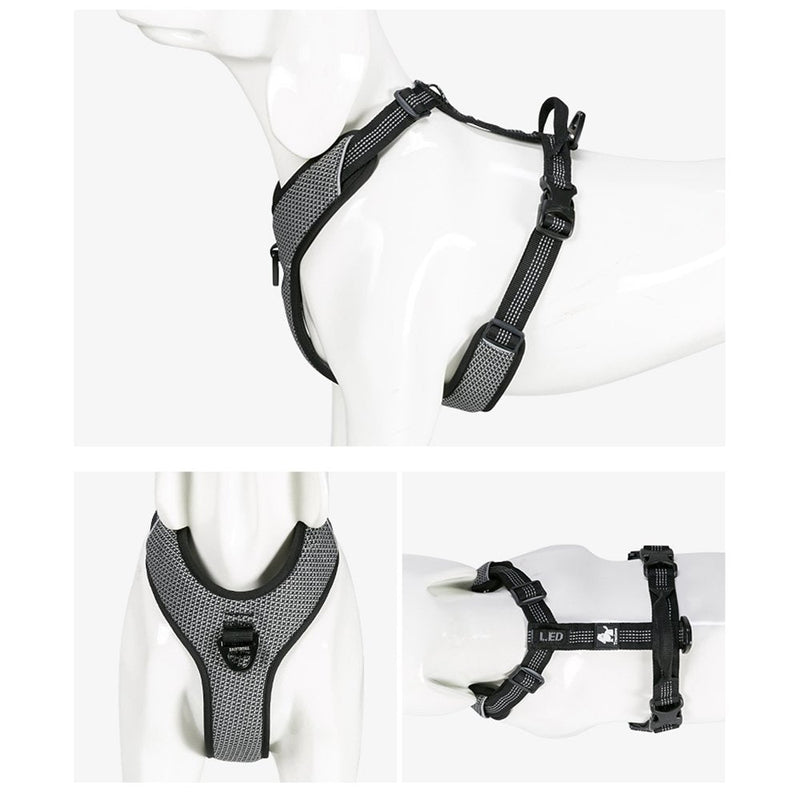 TRUE LOVE Dog Harness Adjustable Reflective No Pull Durable Pet Vest Car Trip Outdoor TLH6071(Black,XS) XS Black - PawsPlanet Australia