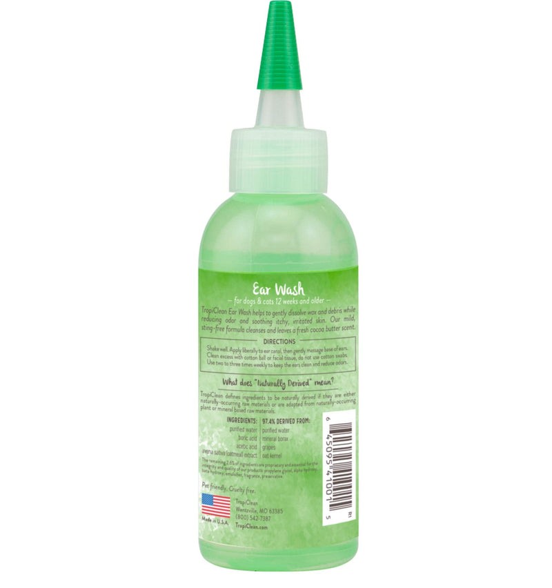 TropiClean Ear Solutions for Pets - Made in USA - Removes Ear Wax and Debris - Soothes and Reduces Itching - Helps Reduce Ear Infections 4 oz Alcohol Free - PawsPlanet Australia