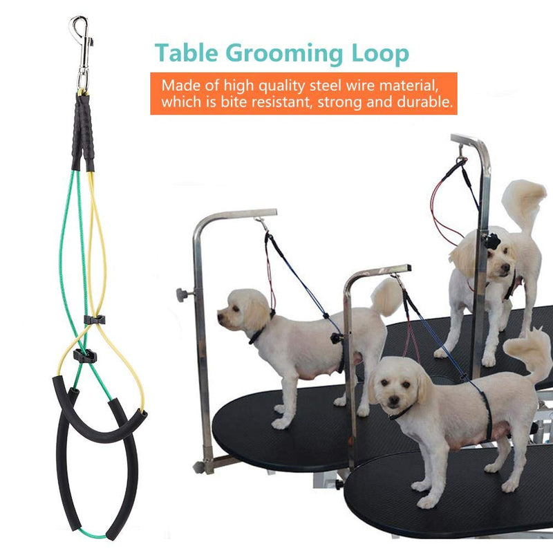 Pet No-Sit Haunch Holder Pet Grooming Table Harness Double Noose Pet Grooming Loop Adjustable Steel Wire Pet Grooming Tools Holder for Dog Grooming Table and Arm(S) S - PawsPlanet Australia