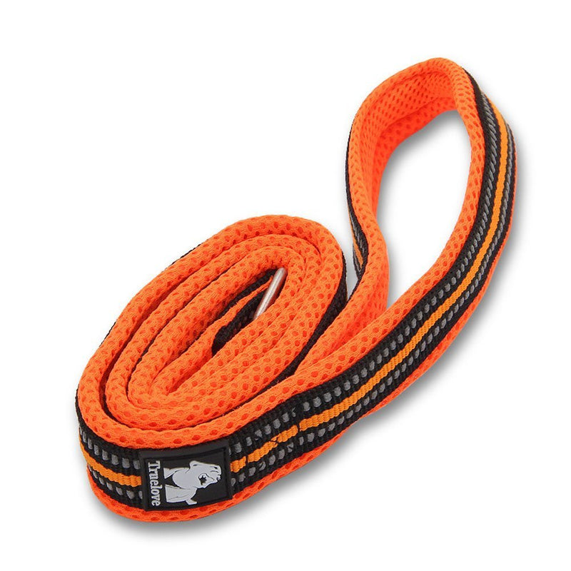[Australia] - ZEEY Padded Night Safety 3M Reflective Stripes Dog Leash, Soft Breathable 110cm Long 2cm Wide Durable Dogs Leads with Comfy Handle for Medium/Small Dogs Orange 