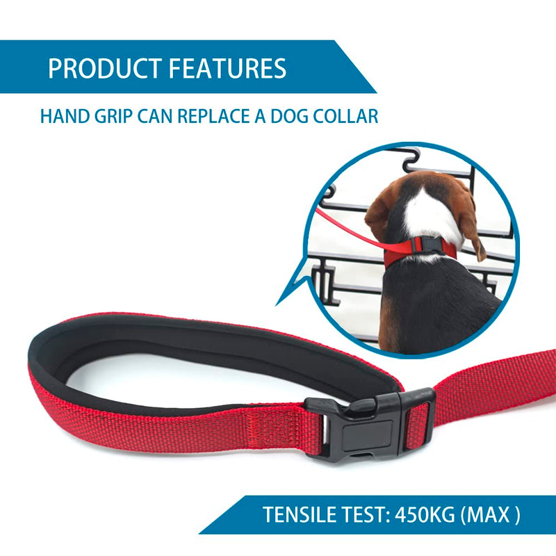 TSPRO Hands-Free Dog Leash Adjustable Walking Leash with Control Safety Handle and Robust Clasp for Small, Medium and Large Dogs Red (Red) Length: 180 cm - PawsPlanet Australia