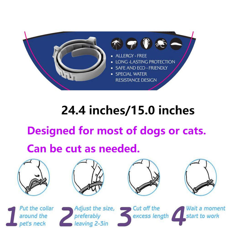 Flea and Tick Collar for Dogs and Cats, Flea Treatment for Puppy Kitten,Adjustable Size, Waterproof Natural Safe, 8 Months Protection,1 Pack(Small) Small-01 - PawsPlanet Australia