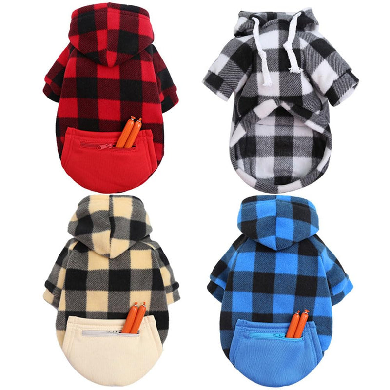 DOPI Big Dog Winter Coat Pet Plaid Hoodie Jacket Reversible Vest Cold Weather Dog Cat Clothes Pet Apparel for Medium Large Dogs Labrador Clothing (XX-Large,Yellow) XX-Large Yellow - PawsPlanet Australia