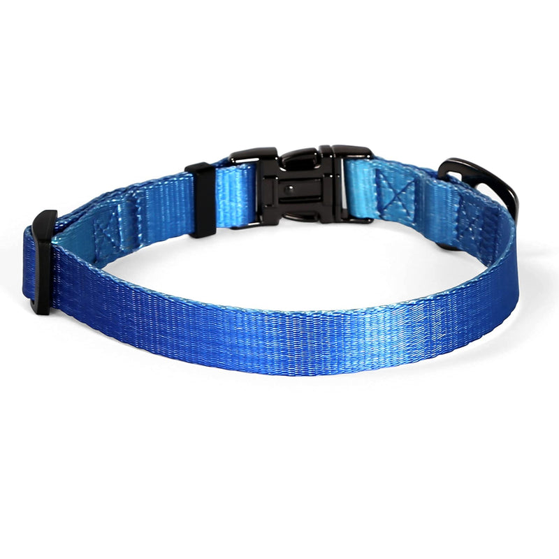 Hearos Dog Collar Ombre Color,Soft Buckle Comfortable Nylon Adjustable Pet Collars for Large,Medium,Small Puppy Dogs (Blue, Small) Blue - PawsPlanet Australia