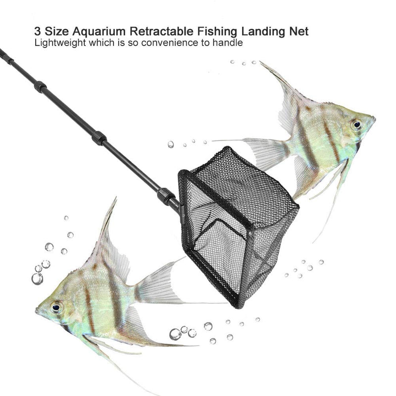 [Australia] - Yutiny Aquarium Fishing Net Retractable Fishing Net Square Fish Shrimp Net Fish Tank Fish Landing Net for Fish Catch and Release M 