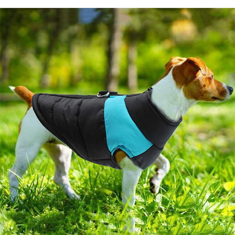[Australia] - SunteeLong Dog Winter Cotton Coat Waterproof Windproof Dog Jacket Warm Dog Vest Cold Weather Pet Apparel for Small Medium Large Dogs S blue 