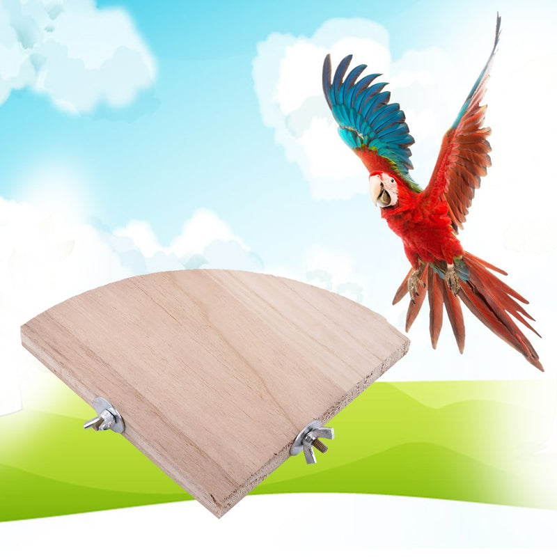 HEEPDD Bird Platform, Wooden Bird Cage Corner Perch Stand Fan Shape Springboard for Small Animals Parrot Hamster Parakeet Conure Cockatiel Budgie Gerbil Rat Mouse - PawsPlanet Australia