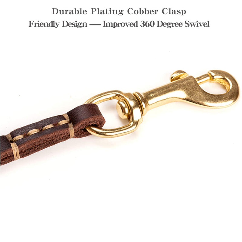 HiCaptain Thin Leather Dog Leash for Small Dogs Up to 15 lb (1/3 inch Wide, 6 Ft) Regular 1/3 inch Wide, 6 Feet - PawsPlanet Australia