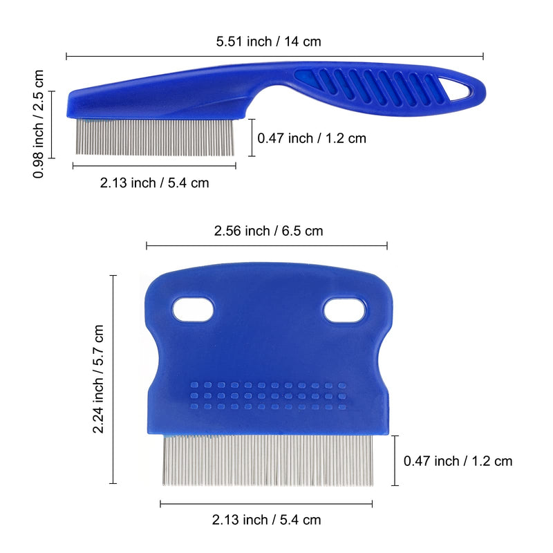 JINSION lice comb, 2 pieces flea comb dogs for cats, tick comb for dogs, dust comb for effective against fleas and lice, tear stain remover comb, pet comb professional removal flea comb for dogs and cats - PawsPlanet Australia