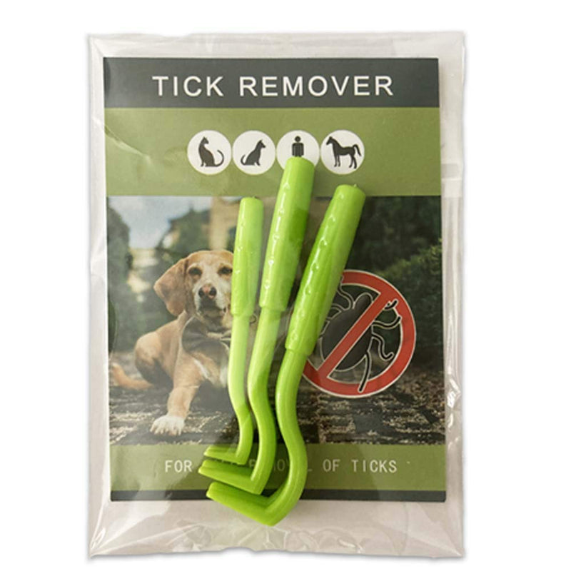 HouChanges 3Pcs Tick Remover Tool,Painlessly Tick Twister for Dogs Cats and Humans Pets Green Tick Hook Green - PawsPlanet Australia