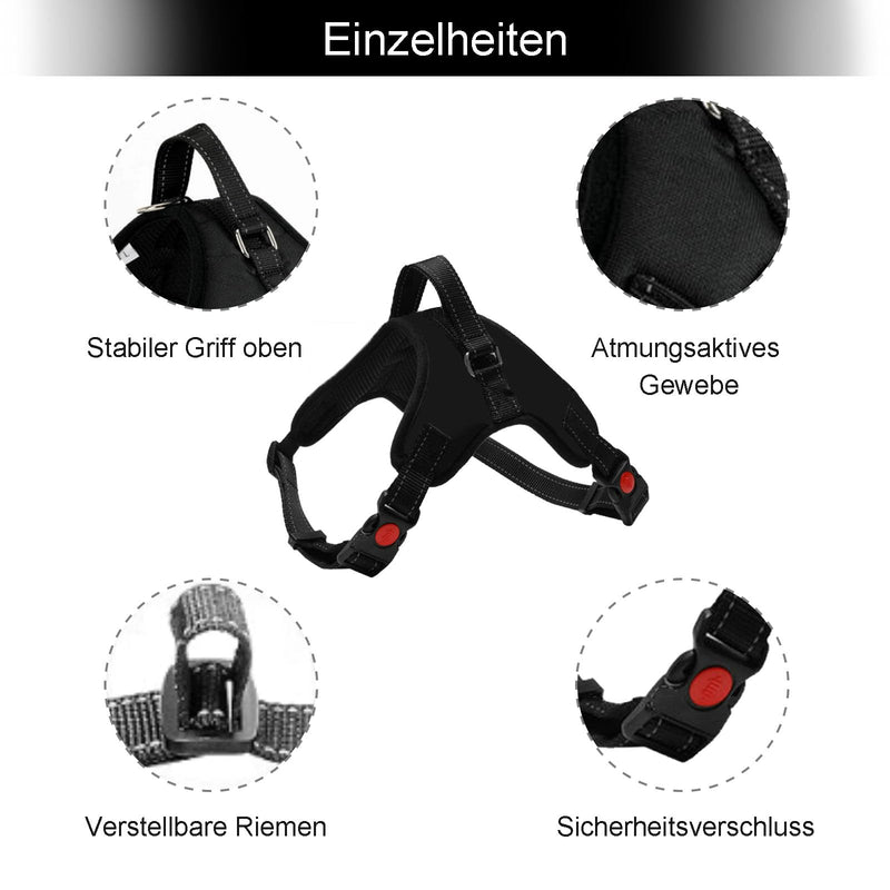 Dog harness for large dogs with 2m*1cm drag leash, adjustable anti-pull dog harness, training leash, safe control chest harness, dog harness and dog leash for large dogs - PawsPlanet Australia