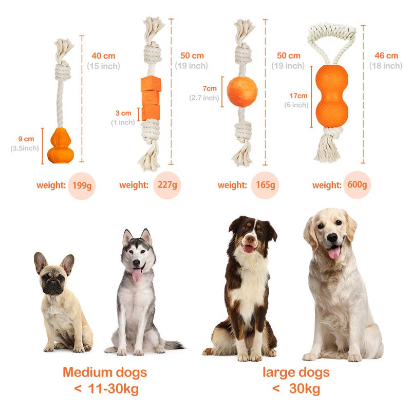LaRoo Dog Rope Toys,Cotton Ropes Tug of Dog Toys,Interactive Pull Toy,Durable Chew Toys for Large and Small Dog.(15" Calabash ) 15"Calabash Orange - PawsPlanet Australia