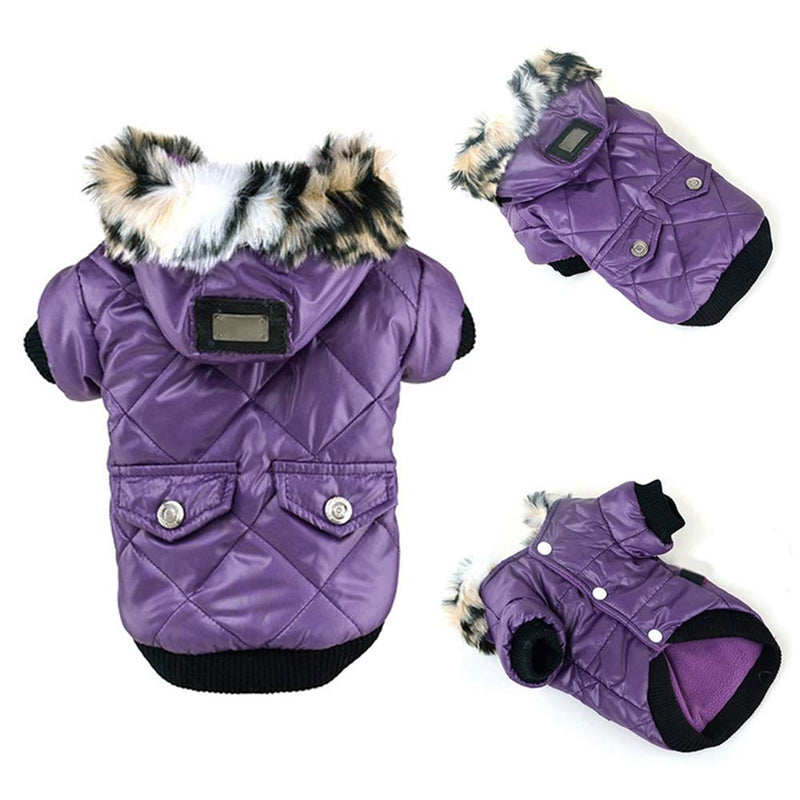 Balai Small Dog Faux Hoodie Thick Jacket Pet Puppy Waterproof Warm Coat Clothes for Small Breed Dog Like Chihuahua XS - PawsPlanet Australia