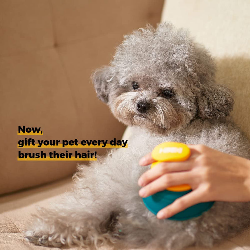 HOOXIPET Pet Grooming Brush - Pet silicone brush - Perfect for Dog & Cat - Gentle Soft pet brush - safe and effective for all hairy pets - An ideal gift for pet parents - 1 count - PawsPlanet Australia