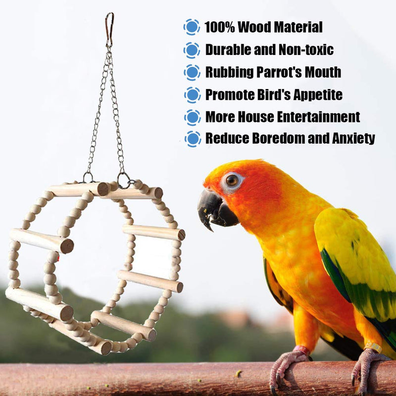 JasCherry 8 Pcs Small Bird Parrot Swing Chewing Grinding Toys Set - Bird Bell Toys for Cage Hanging - Ideal Wood Toys for Small Parakeets, Cockatiel, Budgie, Finches and Love Birds #1 8 Pcs Bird Toys #1 - PawsPlanet Australia