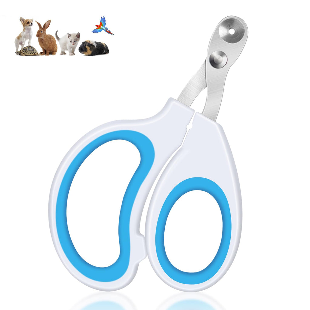 Alyvisun Claw Scissors for Cats, Professional Claw Scissors for Dogs with Positioning Hole, for Rabbits, Guinea Pigs, Birds, Puppies Kittens and Small Animals Pet Nail Clipper (Blue White) - PawsPlanet Australia