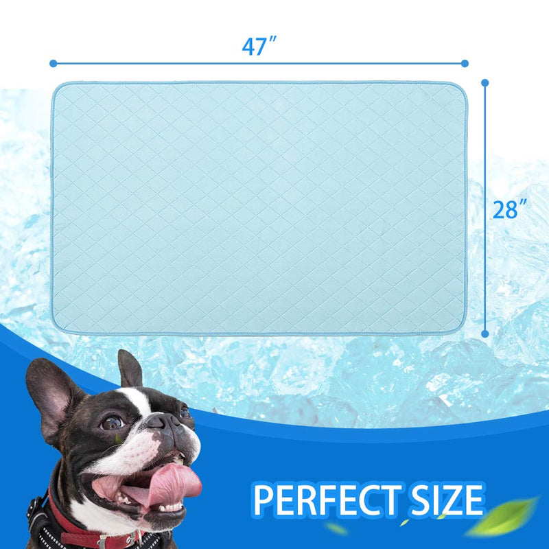 Dog Self Cooling Mat - Cooling Pads for Dogs, Washable Pet Cooling Blanket, Waterproof, Super Water Absorption Reusable Dog Pee Pads for Summer, Crate Mats for Pet Cages 47" x 28"(1 Pack) - PawsPlanet Australia