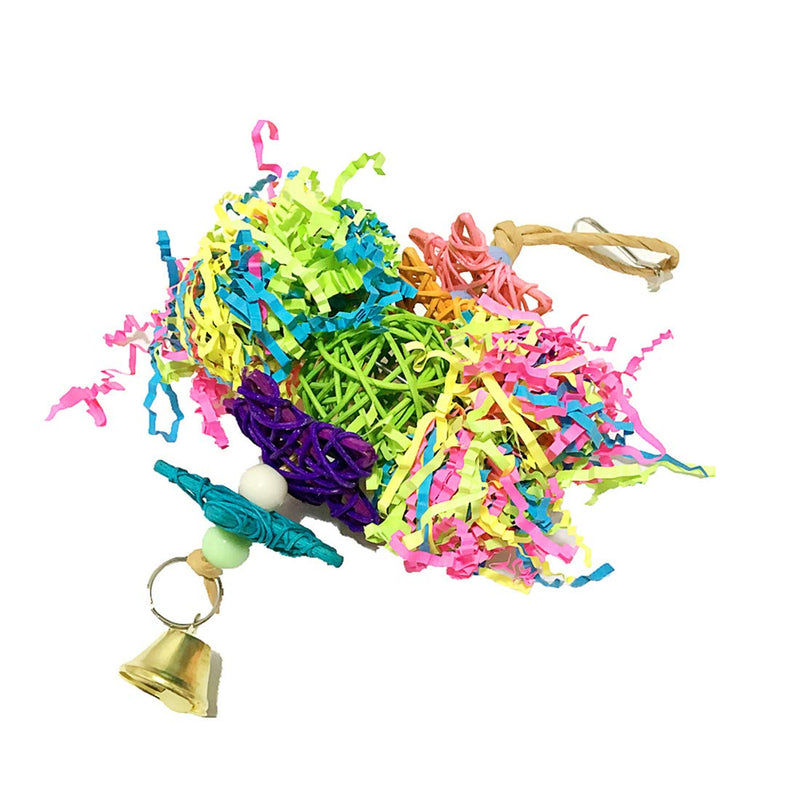 [Australia] - Bird Toys for Parrots Bird Chewing Toys Parrot Cage Shredder Toy Foraging Hanging Toy with Bells for Small Parakeets, Cockatiels, Conures, Finches, Budgie, Parrots, Love Birds 4PCS Bird Toys 