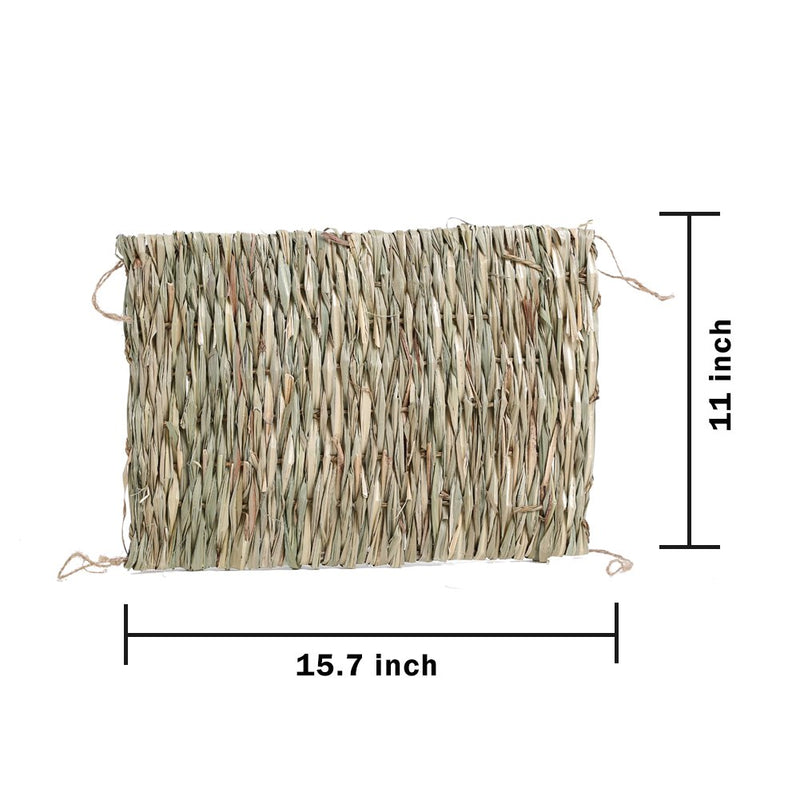 [Australia] - BESAZW Rabbit Mat,Grass Mats for Rabbits,Safe & Edible Rabbit Mats for Cages,Bunny Chew Toys for Rabbits C:15.7"x11"(2 Pack) 