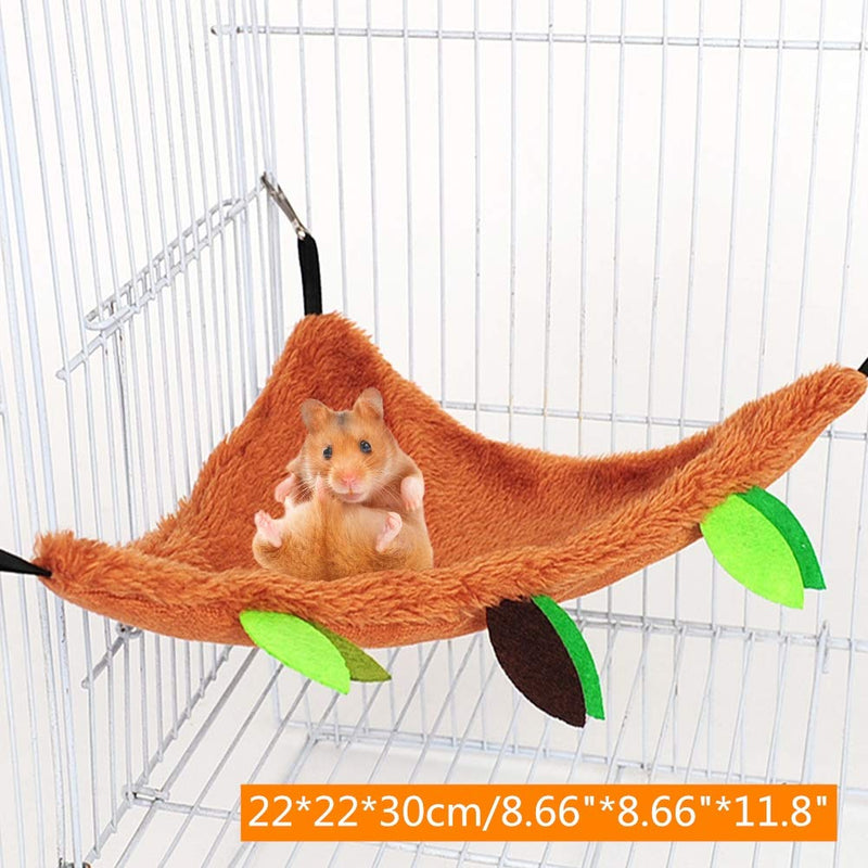 [Australia] - QBLEEV Hamster Hammock Hanging Bed，Small Animals Cage Toys Set with Swing Tube Cableway for Sleeping Playing，Soft Plush Pet Habitats Warm Bedding for Sugar Glider Squirrel Rat Guinea Pigs，5 Pack 