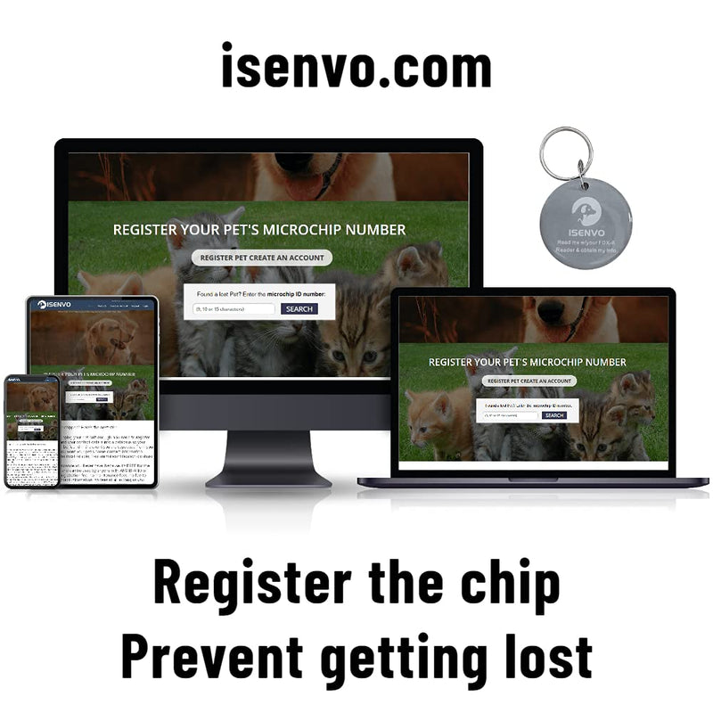 ISENVO Pet ID Tag with Microchip Inside , Light Dog and Cat ID Tag , Waterproof and Durable Pet ID Tag with Free Registration - PawsPlanet Australia