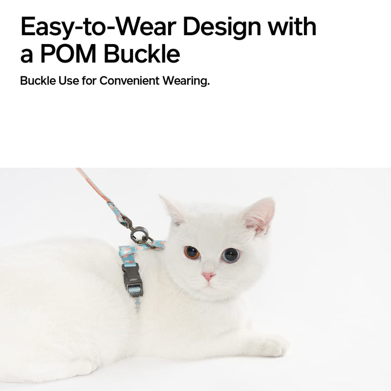 pidan Cat Harness and Leash Set, Cats Escape Proof - Adjustable Kitten Harness for Large Small Cats, Lightweight Soft Walking Travel Petsafe Harness (Blue) Blue - PawsPlanet Australia